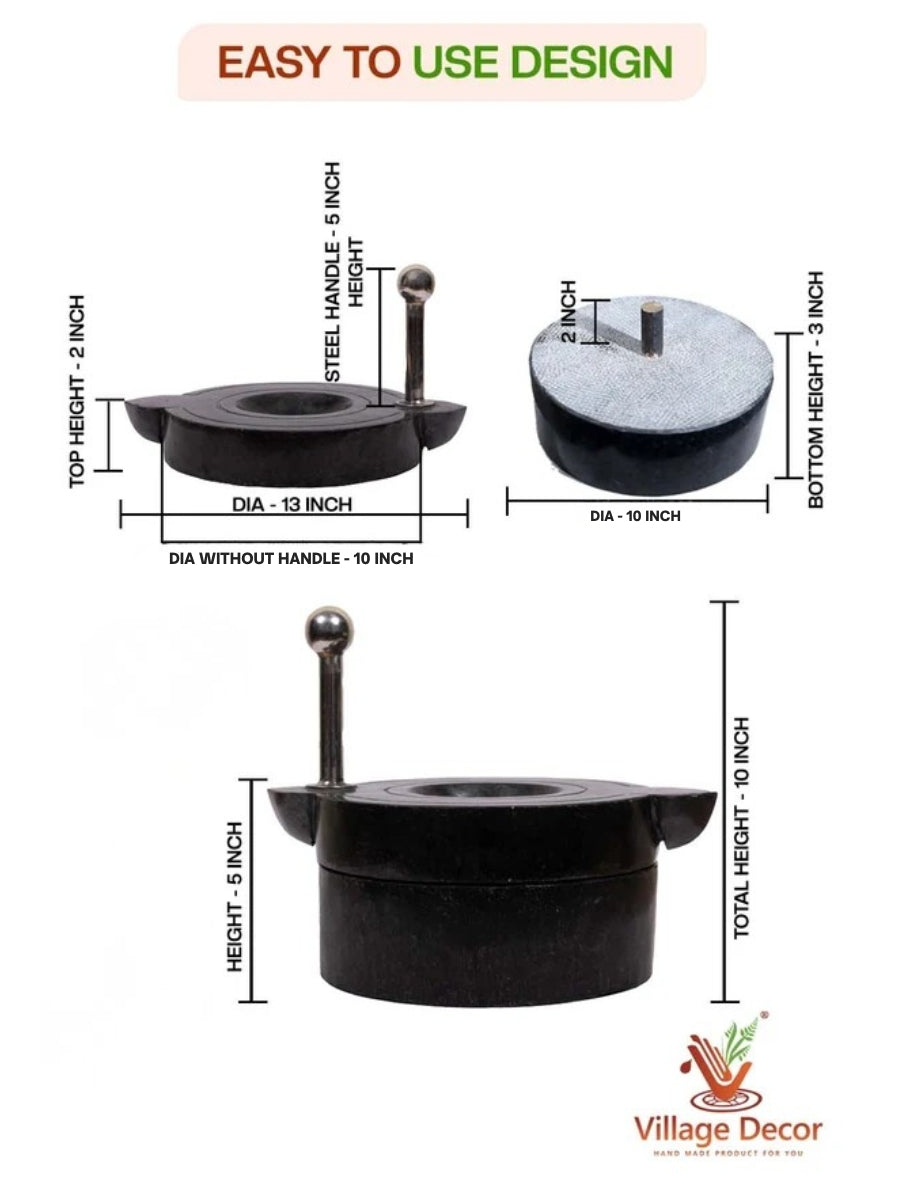 Detailed dimensions of Stone Mill showing top and bottom stone measurements.