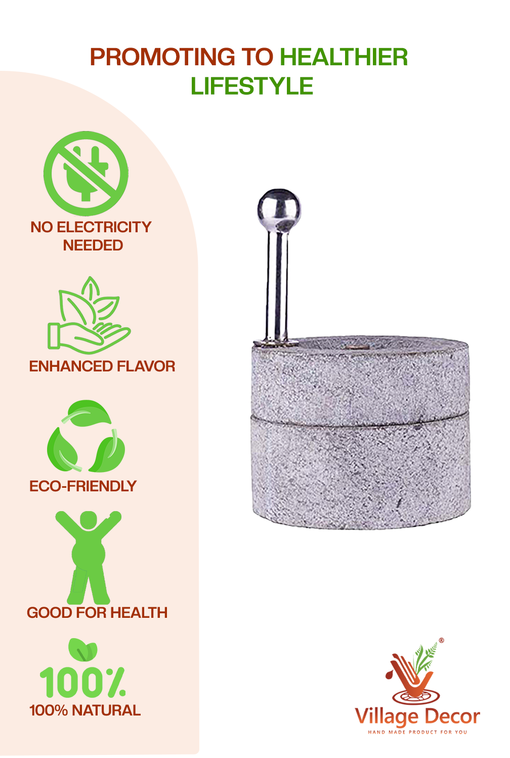 Black stone Handmade Stone Mill | Patthar Ki Chakki (Dia - 7 inch)