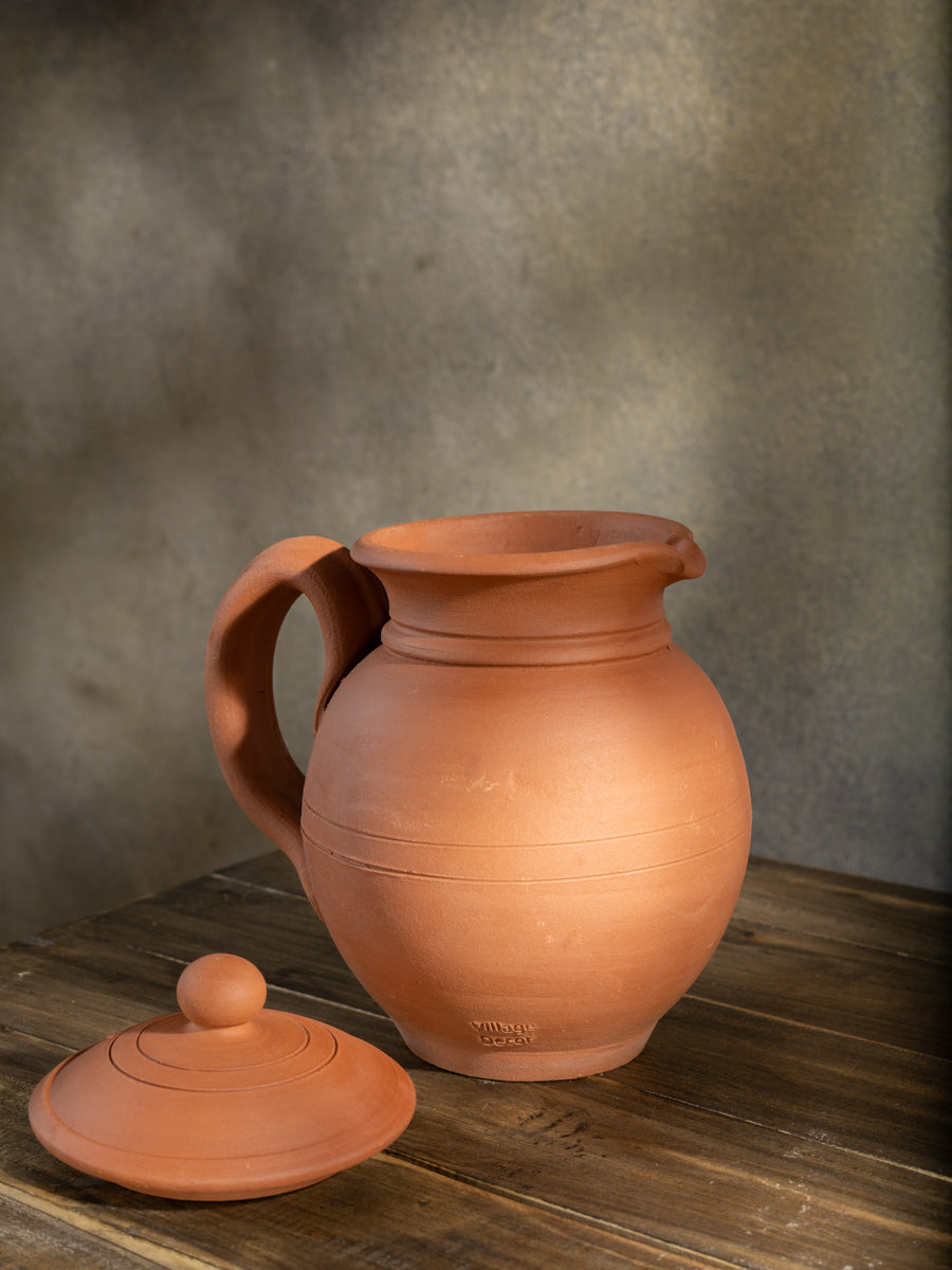 Terracotta clay Water Jug Pitcher (Pre-seasoned) - 1500 ml