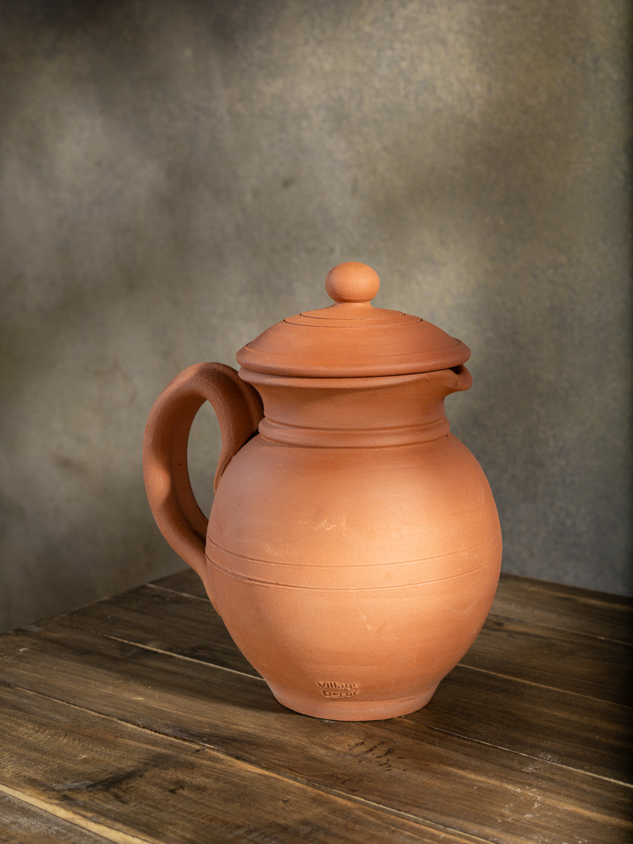 Terracotta clay Water Jug Pitcher (Pre-seasoned) - 1500 ml