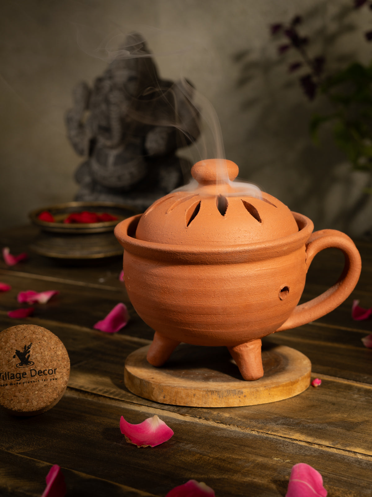 Village Decor Terracotta Incense Holder (Small)
