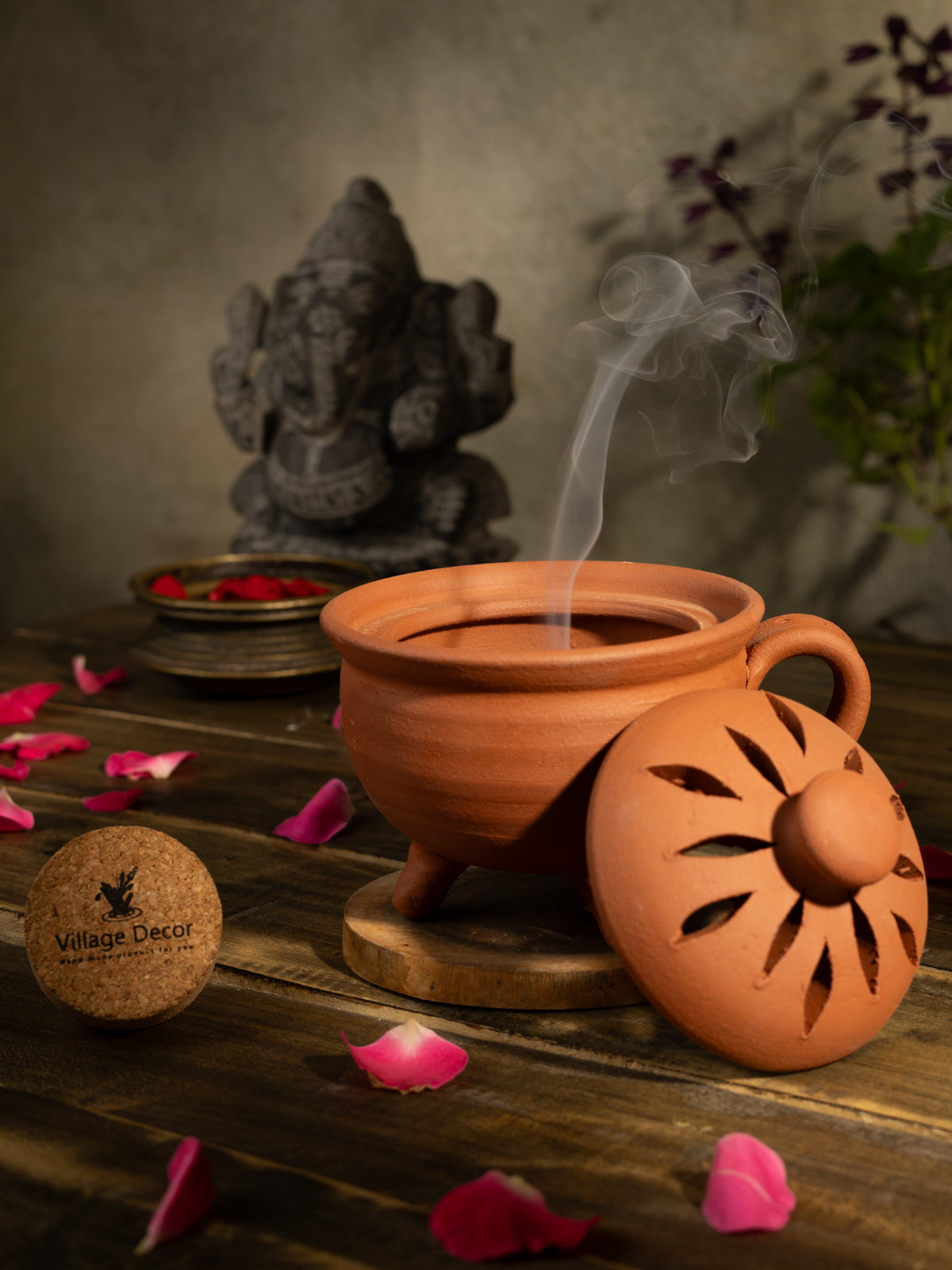 Village Decor Terracotta Incense Holder (Small)