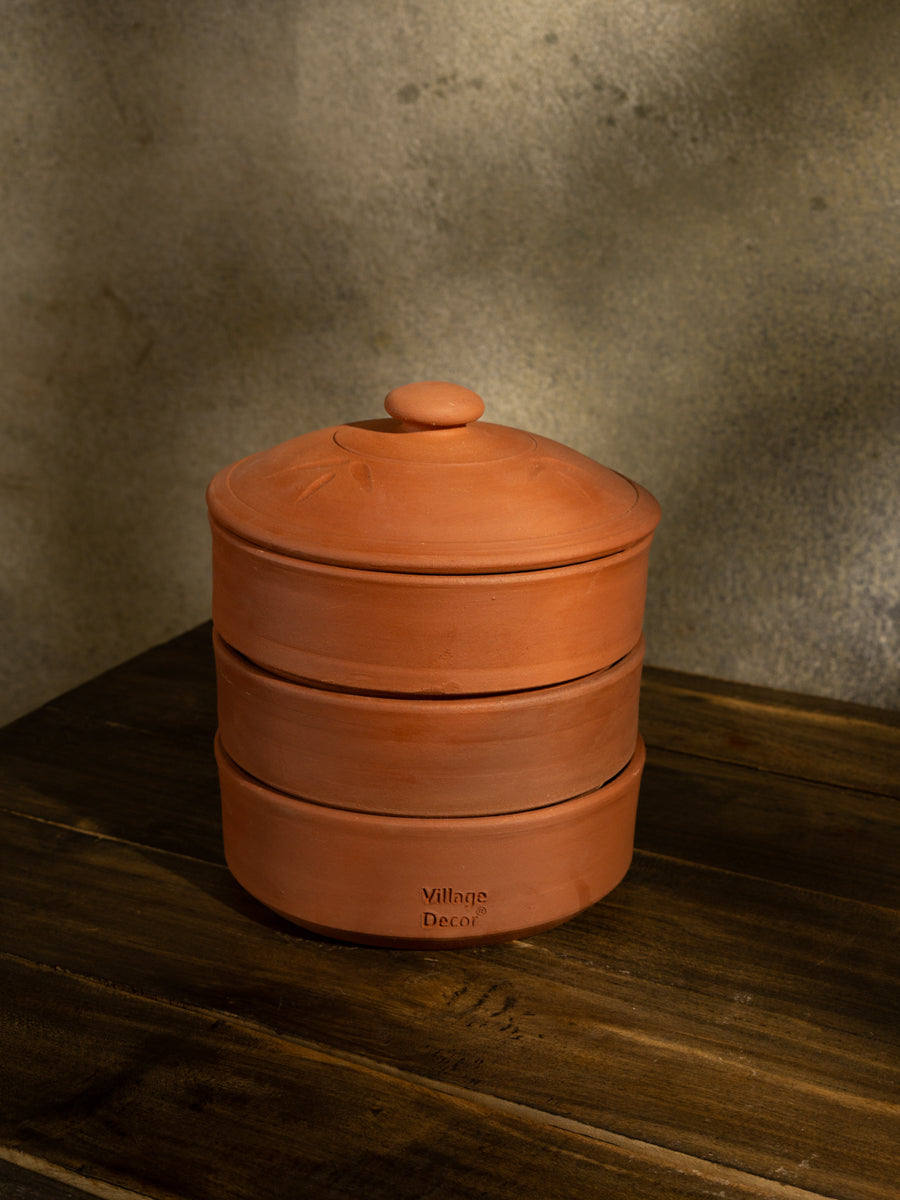 Terracotta Sprout Maker Box (3 container with lid)