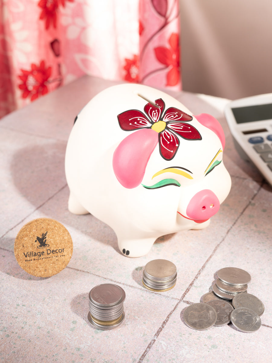 Terracotta Painted Piggy Bank Coin Bank undiyal