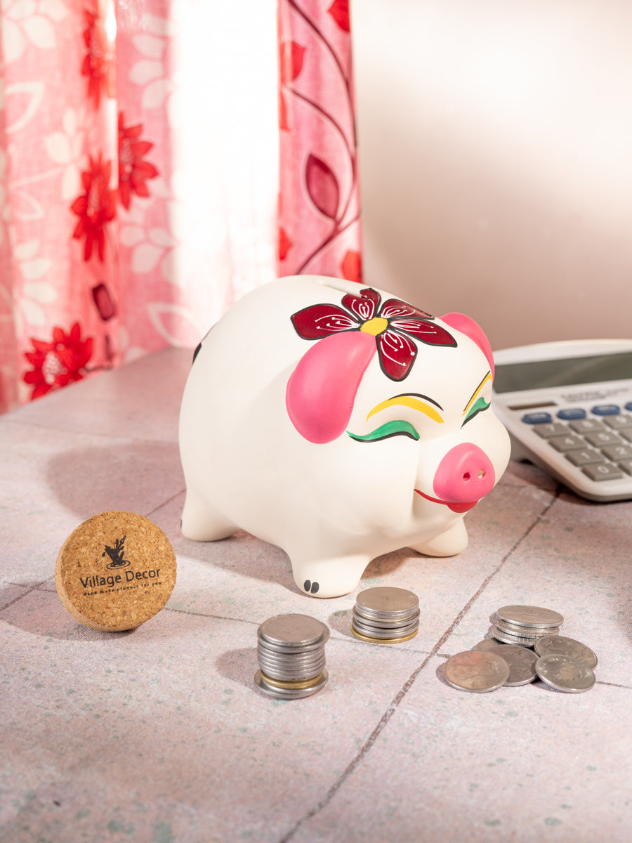 Terracotta Painted Piggy Bank Coin Bank undiyal