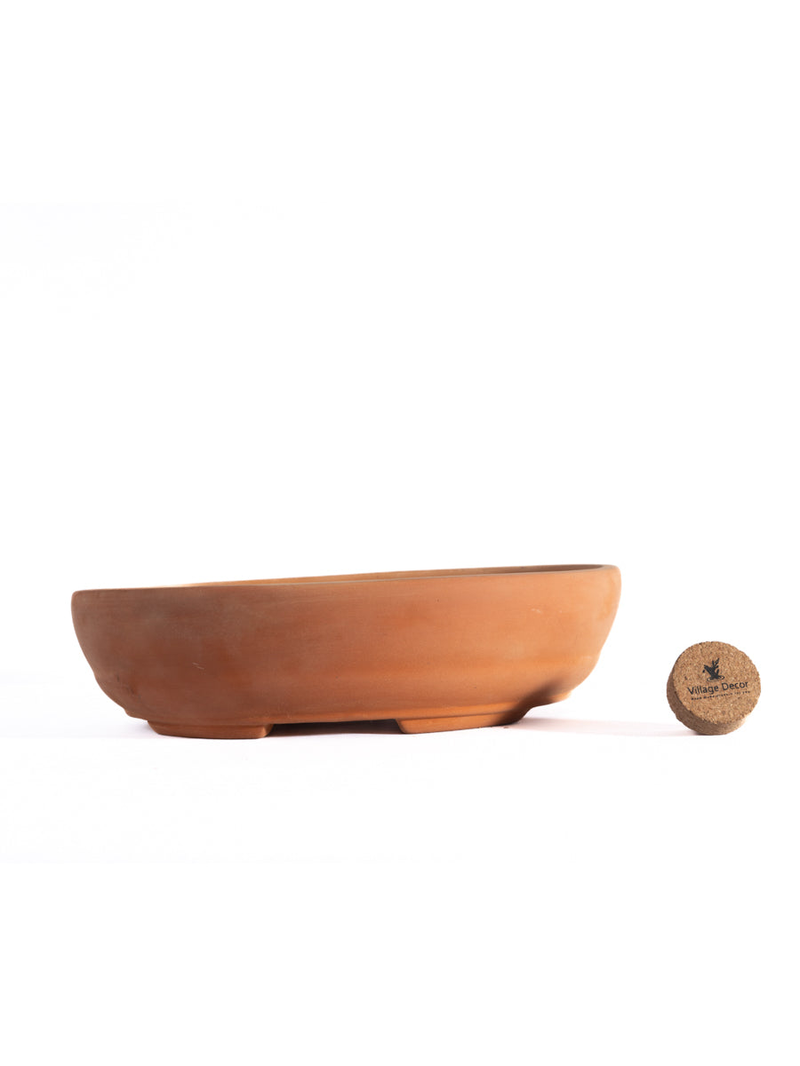 Village Decor Terracotta Bonsai Pot uneven Shape (Medium)