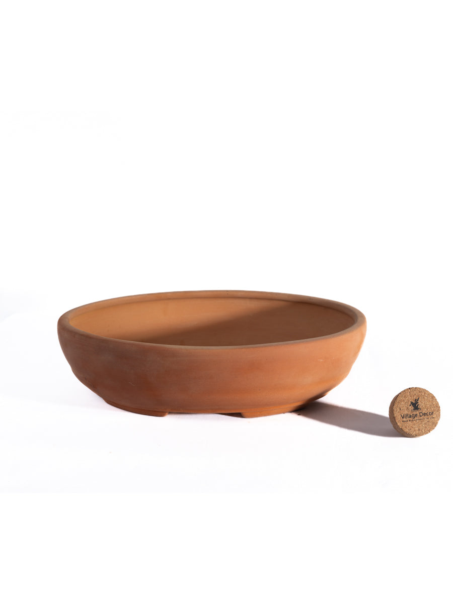 Village Decor Terracotta Bonsai Pot uneven Shape (Medium)