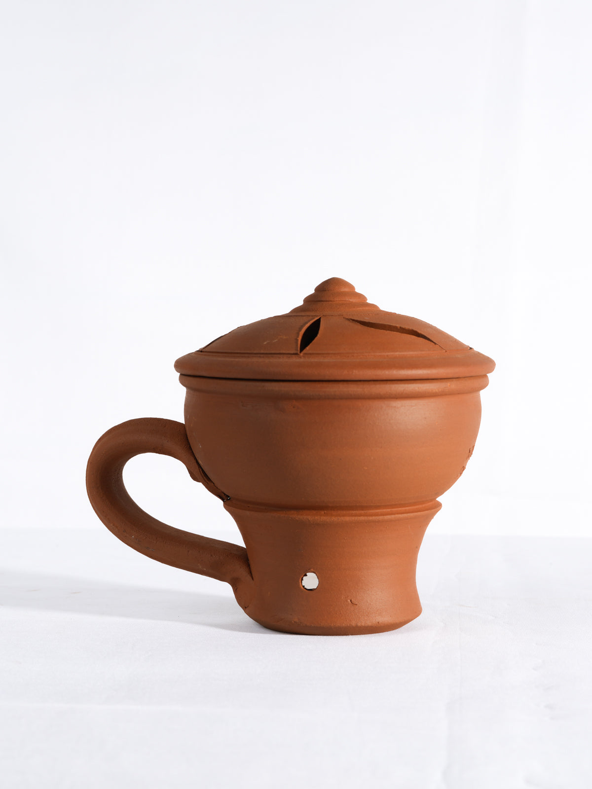 Earthen Clay Sambrani Holder with lid Incense Holder - Pack 1