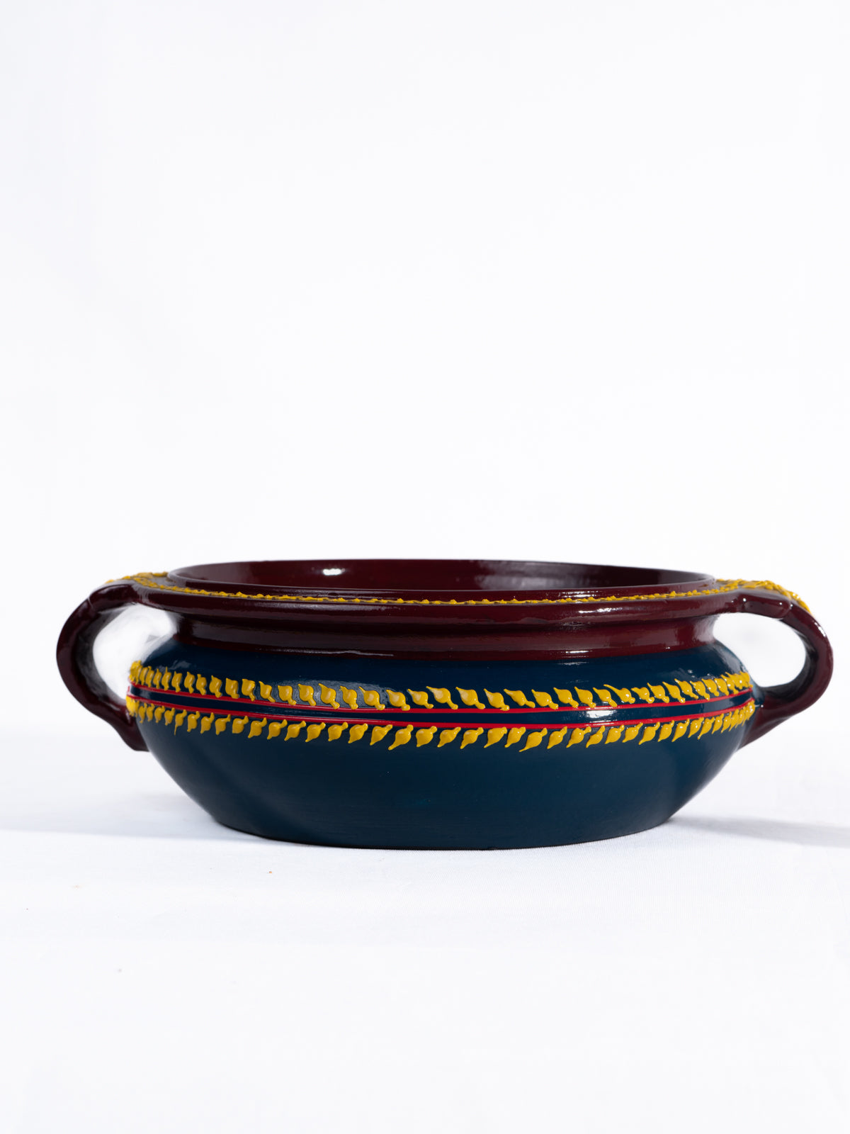 Hand Painted  Terracotta urli/Decorative Bowl (Green)