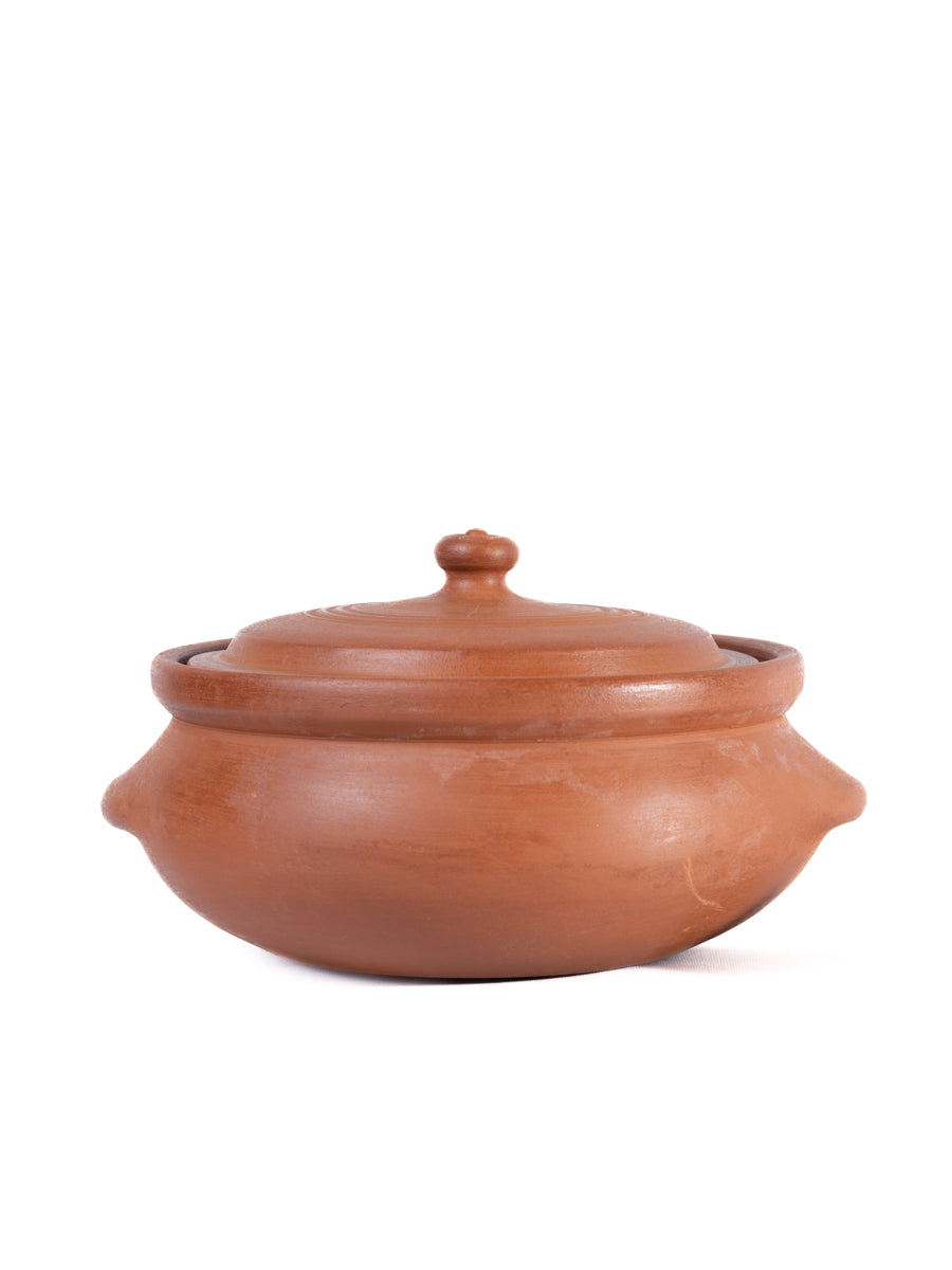 Earthen Clay Cooking Pot, Traditional Cookware, Handmade Kitchen Essential, Gas stove Safe, Mitti Ke Bartan- 2000 Ml