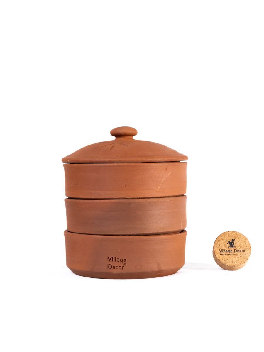 Terracotta Sprout Maker Box (3 container with lid)