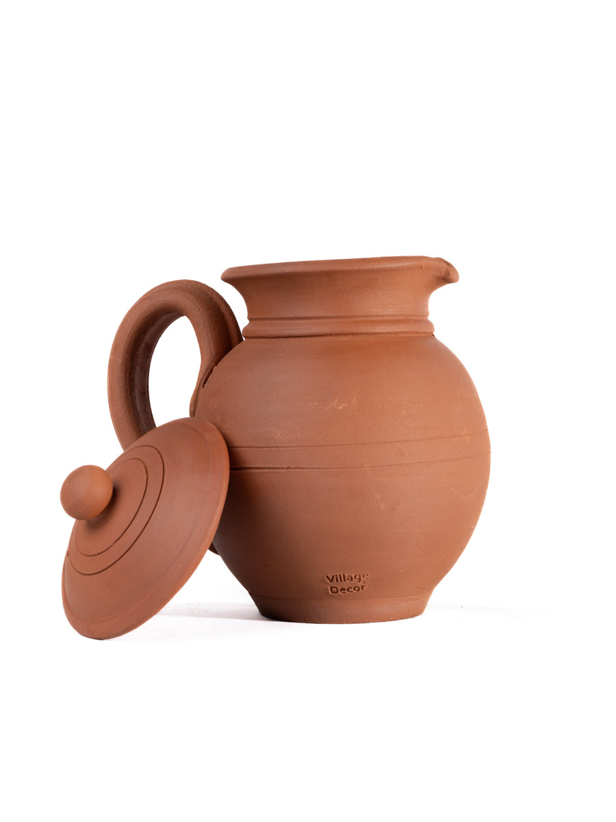 Terracotta clay Water Jug Pitcher (Pre-seasoned) - 1500 ml