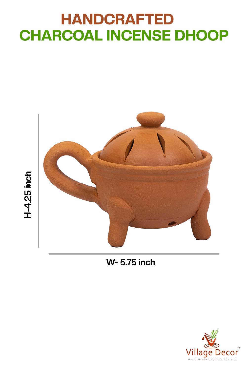 Village Decor Terracotta Incense Holder (Small)