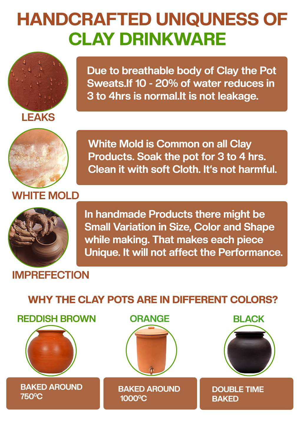 Terracotta clay Water Jug / Pitcher (Pre-seasoned) -3000 ml