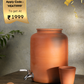 Village Decor Earthen Clay water pot with Lid & tap (Pre-seasoned) - 6000 ml