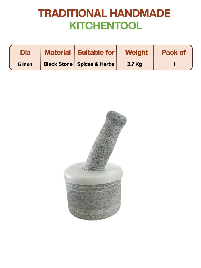 Mortar and pestle showing the detailed view of product specification.