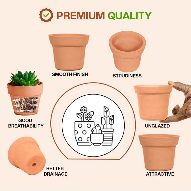 Terracotta Flower Pot without Bottom Tray 4inch