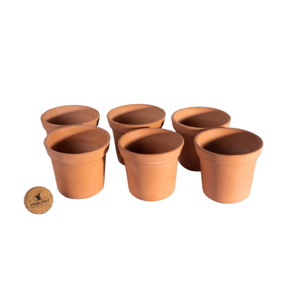Terracotta cone shape planter pot, displayed on a white background. A simple and eco-friendly choice for indoor and garden use.
