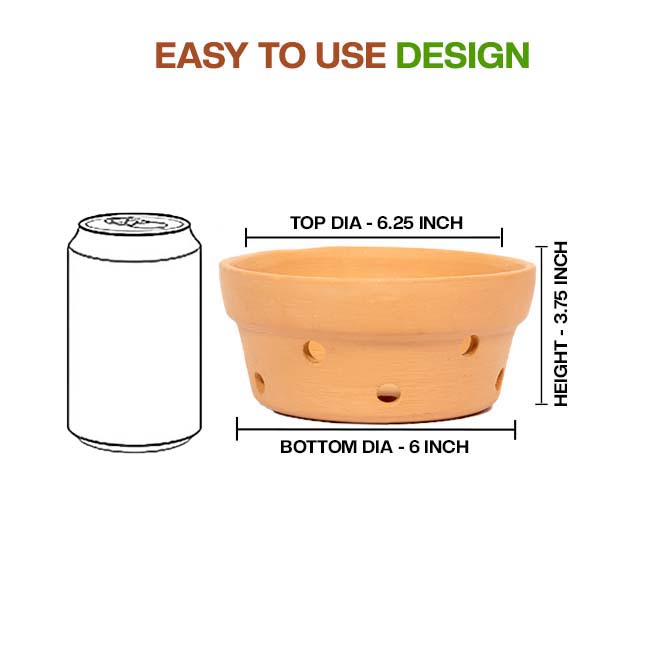 Terracotta planter pot with matching tray, shown with a simple and user-friendly design-perfect for orchids, succulents, or indoor plants.
