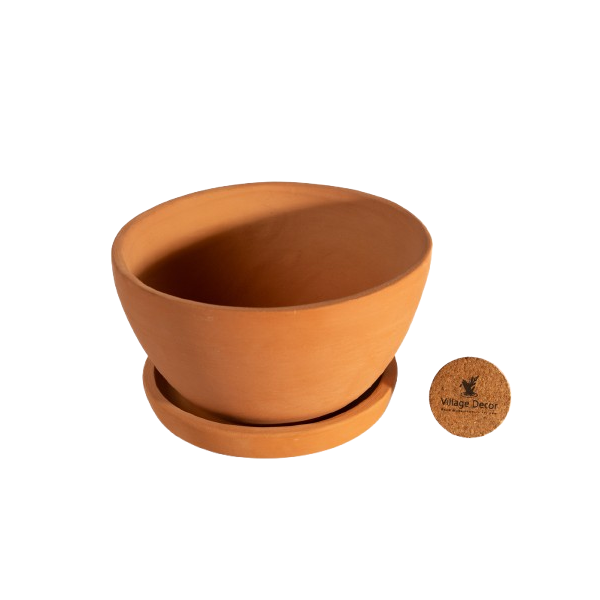 Terracotta Planter pot white background view—perfect flower pot for indoor and garden spaces with a natural terracotta finish.
