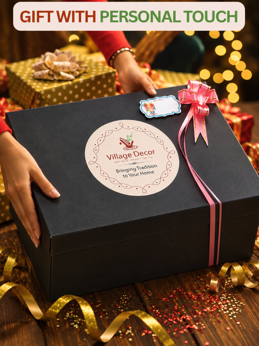 Temple Blue Urli showpiece vastu bowl in an elegant gift box, perfect as a traditional home decor gift for special occasions and celebrations.