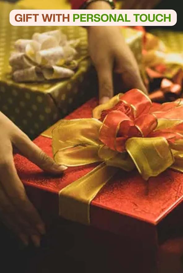 Terracotta urli gift box presentation with golden ribbon, showing a thoughtful and personal touch, perfect for festive gifting or special occasions.