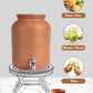 Earthen Clay water pot with Lid & tap (Pre-seasoned) - 6000 ml