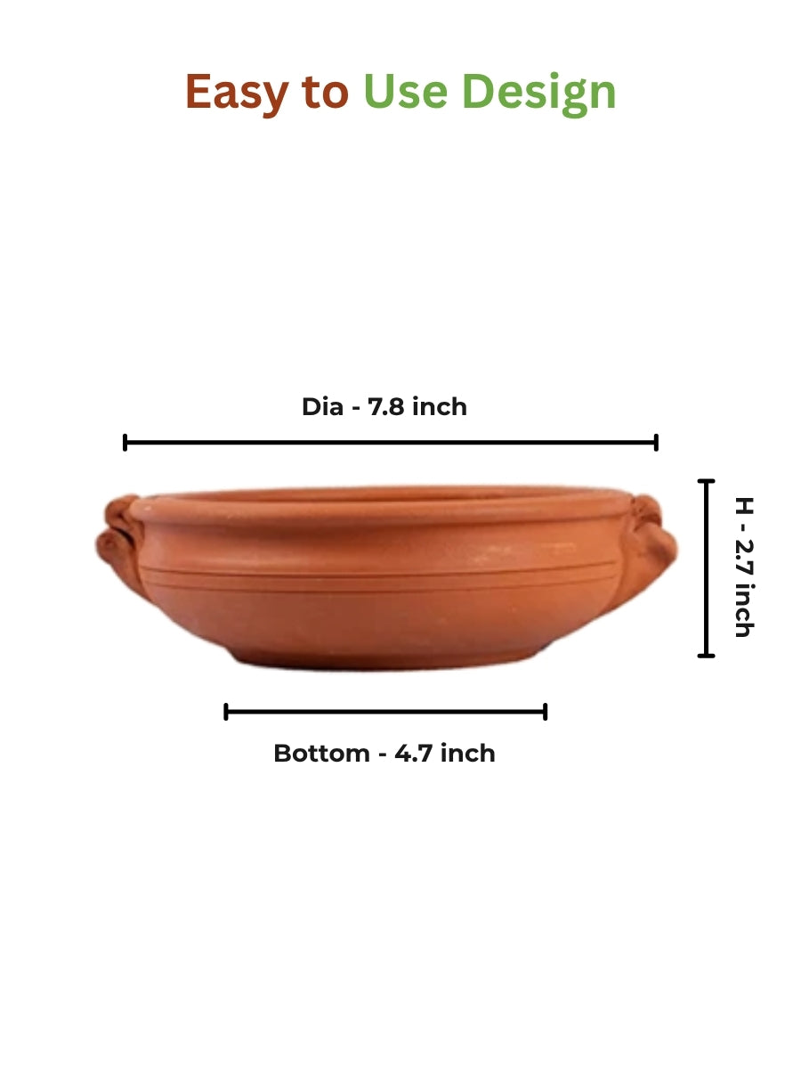 Terracotta Floral Decorative Pot – 1000 ml | Handcrafted Brown Decorative Bowl