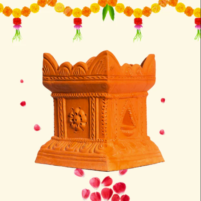 Terracotta Brindavan Tulsi Pot (B*H- 10*12 inch)