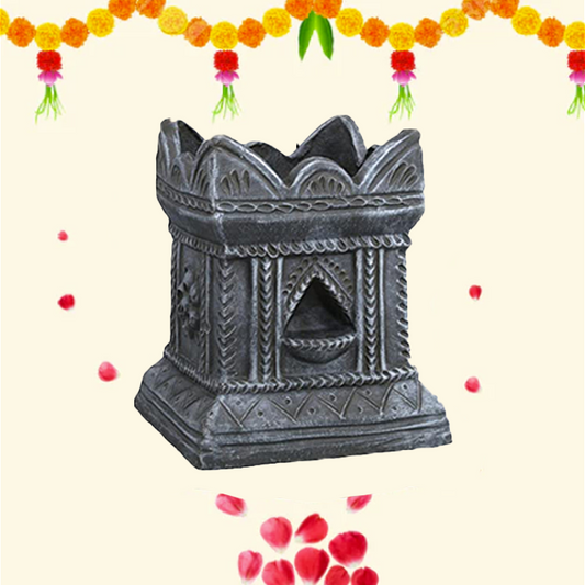 Terracotta Tulsi Pot Black B* H 9 x 10.5 Inch