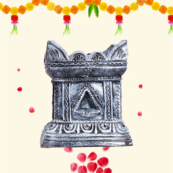 Terracotta Tulsi Pot Black, 11 X 12 Inch