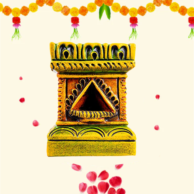 Terracotta Brindavan Tulsi Pot Multi Color (B * H - 6.5 * 8 inch)