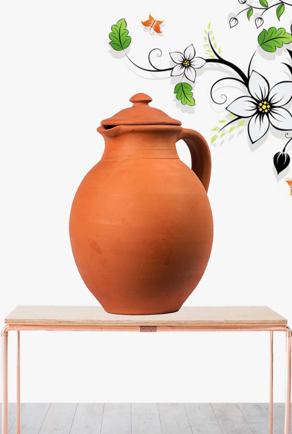 Terracotta clay Water Jug / Pitcher (Pre-seasoned) -3000 ml