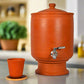 Village Decor Earthen Clay Water Pot with Lid & tap (Pre-seasoned) -7000 ml
