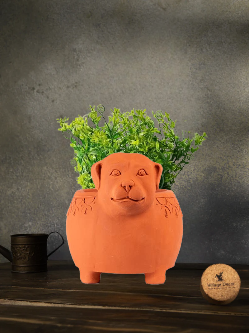 Terracotta Dog Shape Planter Indoor / Outdoor