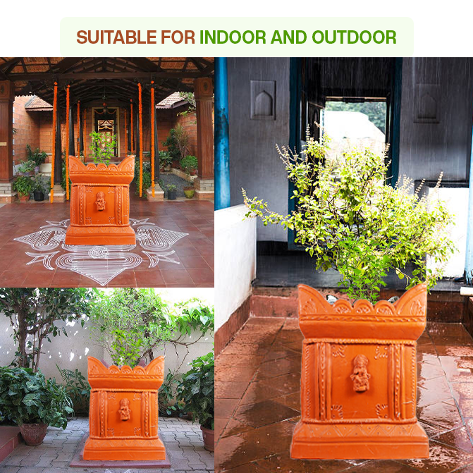 Terracotta Brindavan Tulsi Pot (Brown, 12 * 17 inch)