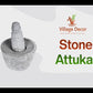 Black stone mortar & pestle / attukal ( B*H -10*6 inch)