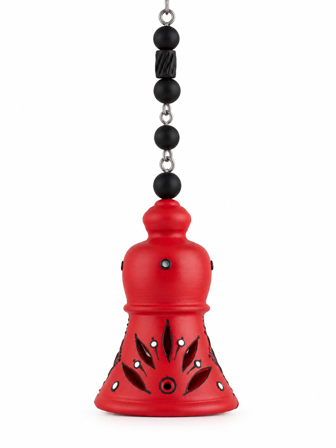 Terracotta Red color Hanging Bell for Home, Balcony, Garden & Patio | Traditional Clay Wind Chime – 11.8 inch