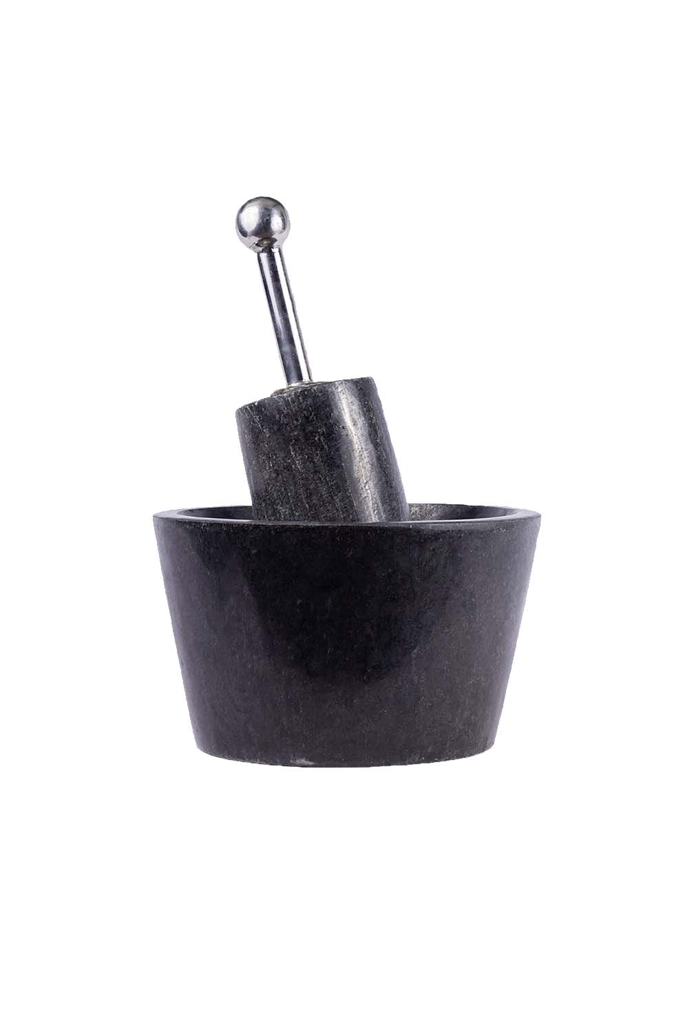 Black Stone Polished Traditional Manual Grinder stone|  attukal metate mortar & pestle| Rubbu rollu (W * H - 10 * 6 inch)