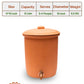 Earthen Clay Water Pot with Lid (Pre-Seasoned) and 304 Stainless Steel Copper Color Tap - 8 Liter