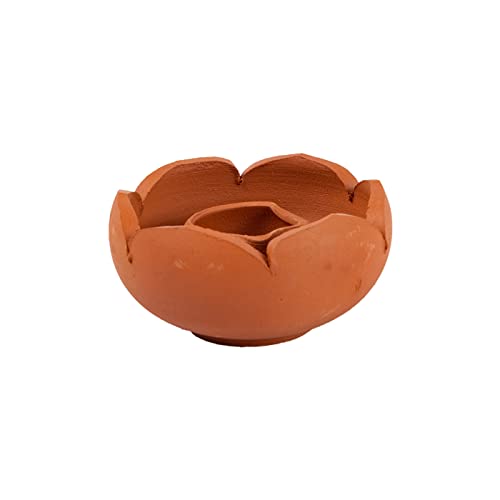 Earthen Clay Diyas Lotus lamp - 4 Qty