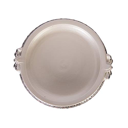 Terracotta Decorative Flower urli with stand White - 6inch