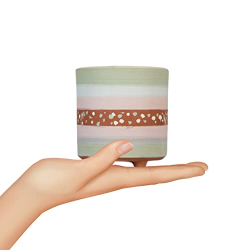 Terracotta Painted Plant Container with Bottom Tray