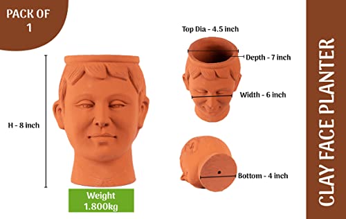 Terracotta face Shape Planter Indoor / Outdoor