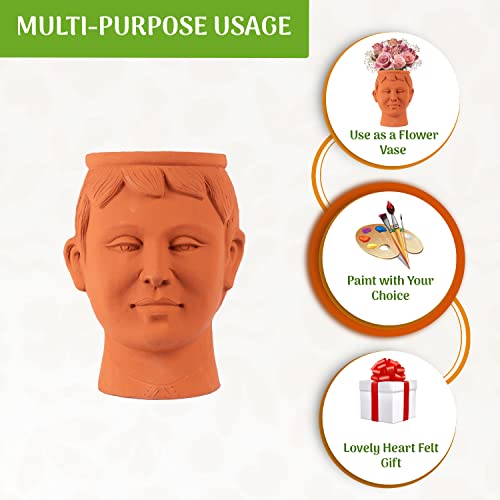 Terracotta face Shape Planter Indoor / Outdoor