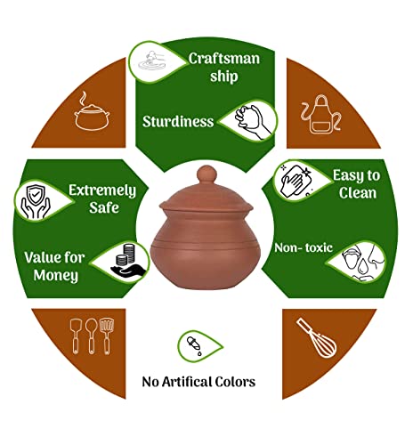 Earthen Clay Curd Pot / Dahi Pot with lid 500ml