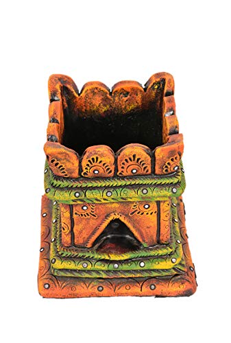 Terracotta Tulsi Pot, Multicolour, 7.5 X 8.5 inch, 1 Piece.
