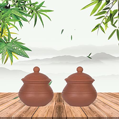 Earthen Clay Curd Pot / Dahi Pot with lid 500ml