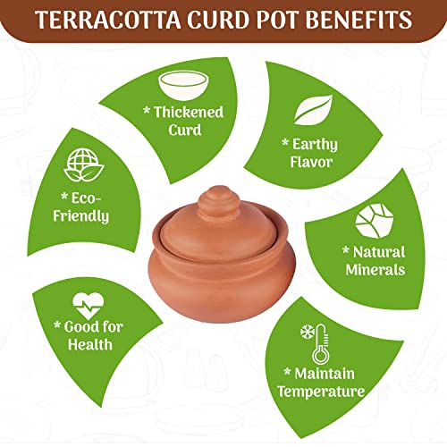 Terracotta Curd Pot / Dahi Pot Set of 2 - (1000 ml)
