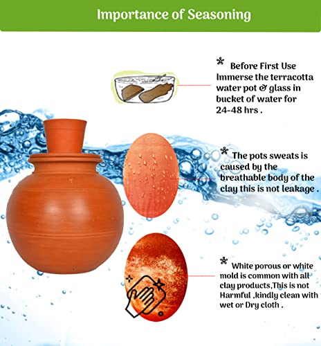 Earthen Clay Drinking Water Pot  4000 ml
